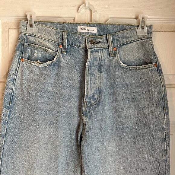 Betro Simone Size 29 Light Wash Distressed Button Fly Ankle Denim Jeans - Picture 6 of 7